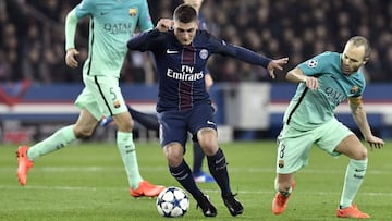 
 Marco Verratti, coveted by the football mercato, said on July 7, 2017 his attachment to the Paris Saint-Germain club, the day of the restart of trainings. / AFP PHOTO / PHILIPPE LOPEZ