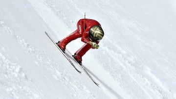 Imagen de Jan Farrell durante una prueba de la Copa del Mundo de Esquí de Velocidad.