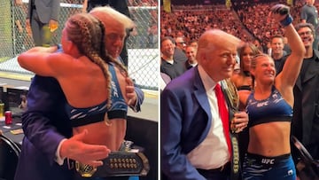 Trump and Kayla Harrison share motional moment with UFC belt