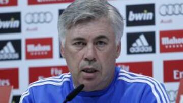 Ancelotti, durante una rueda de prensa