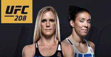 Holly Holm (izquierda) y Germaine de Randamie (derechea) en el cartel promocional del UFC 208.