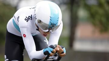 Egan Bernal, en la prueba CRI de los Nacionales de Ruta, donde logró el oro.