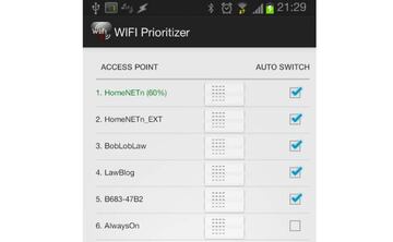 Interfaz del listado de redes WiFi que tenemos en el m&oacute;vil y podemos reordenar a mano