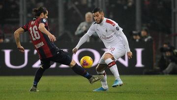 Andrea Poli, en un partido del Bolonia.