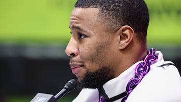 Saquon Barkley had a 2,000 yard season in his first year with the Eagles and now he and Philadelphia are a win away winning Super Bowl LIX on Sunday.