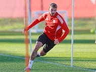 Isaac Romero, en un entrenamiento.