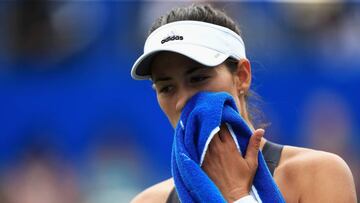Garbiñe Muguruza durante su partido de semifinales de Birmingham ante Barty.