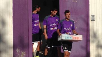 Juan Villar fue uno de los jugadores m&aacute;s ovacionados en la primera sesi&oacute;n de entrenamiento del Real Valladolid.