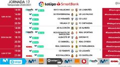 Ya se conocen los horarios de las jornadas 16 y 17 de Segunda
