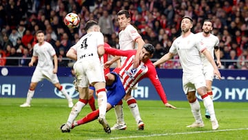 07/02/24 PARTIDO IDA SEMIFINAL COPA DEL REY 
ATLETICO DE MADRID - ATHLETIC CLUB DE BILBAO  
OCASION ALVARO MORATA 
AITOR PAREDES DANIEL VIVIAN 