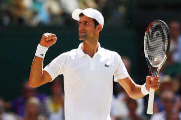 Novak Djokovic celebra un punto.