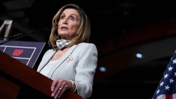 U.S. House Speaker Nancy&nbsp;Pelosi&nbsp;(D-CA) speaks about stalled congressional talks with the Trump administration on the latest coronavirus relief during her weekly news conference on Capitol Hill in Washington, U.S., August 13, 2020. REUTERS/Sarah 