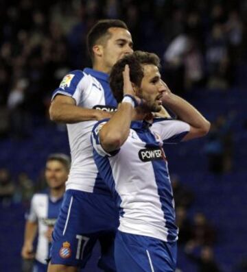 Stuani celebra el 1-0.