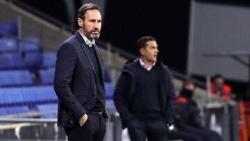 Vicente Moreno y Francisco Rodr&iacute;guez, los entrenadores de Espanyol y Girona.