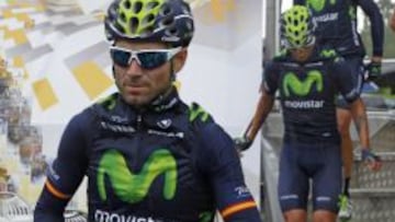 Alejandro Valverde en la salida de la 5ª etapa del Tour