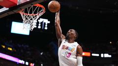 MIAMI, FLORIDA - NOVEMBER 25: Bam Adebayo #13 of the Miami Heat dunks the basketball during the first half against the Washington Wizards at FTX Arena on November 25, 2022 in Miami, Florida. NOTE TO USER: User expressly acknowledges and agrees that,� by downloading and or using this photograph,� User is consenting to the terms and conditions of the Getty Images License Agreement.   Eric Espada/Getty Images/AFP (Photo by Eric Espada / GETTY IMAGES NORTH AMERICA / Getty Images via AFP)