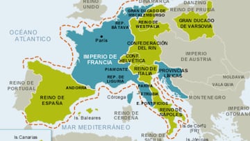 El mapa de la conquista de Napole車n: todos los territorios que ocup車 &El Peque?o Corso*