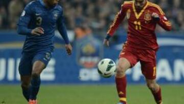 Pedro, en el partido de la Selección ante Francia.