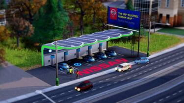 Una estación de recarga para coches eléctricos, primer DLC de SimCity
