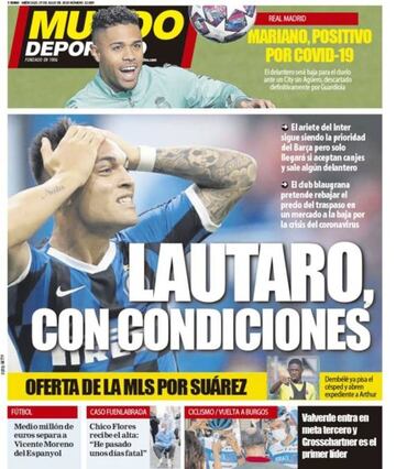 Portada de 'Mundo Deportivo' del 29 de julio de 2020.