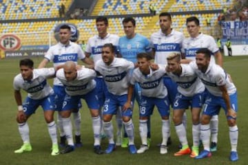 Futbol, Everton vs Universidad Catolica. 
Segunda fecha, campeonato de Clausura 2016/17.
Los jugadores de, Universidad Catolica posan para los fotografos antes del partido de primera division disputado en el estadio Sausalito de ViÃ±a del Mar, Chile.
12/02/2017
Marcelo Hernandez/Photosport
*************

Football, Everton vs Universidad Catolica.   Second date, Closure Championship 2016/17.
Everton's, Universidad Catolica's players pose for the photographers prior to their first division football match held at the Sausalito stadium in ViÃ±a del Mar, Chile.
12/02/2017.
Marcelo Hernandez/Photosport