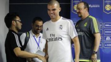 Pepe durante una rueda de prensa en Guangzhou esta pretemporada