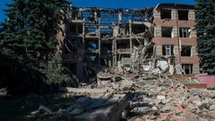 KHARKIV, UKRAINE â JUNE 21: A view of damage to Kharkiv Housing and Communal College shelling as Russian attacks continue in Kharkiv, Ukraine on June 21, 2022. (Photo by Sofia Bobok/Anadolu Agency via Getty Images)