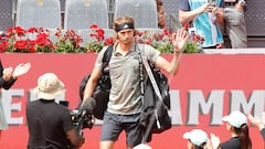 El tenista alemán Alexander Zverev, durante su partido ante Carlos Alcaraz en el Mutua Madrid Open.