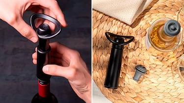 Estos tapones de vacío conservan las botellas de vino hasta por 10 días