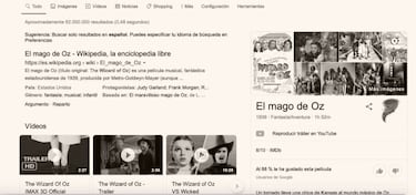 Abre Google y escribe Wizard of Oz: nuevo easter egg del buscador