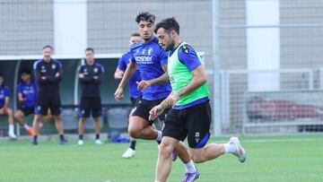 Iker Benito durante un entrenamiento.