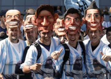 Aficionados argentinos durante el partido Argentina-Irán, del Grupo F del Mundial de Fútbol de Brasil 2014, que se disputa en el Estadio Mineirão.