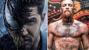 Imágenes del cartel de la película "Venom" y del luchador irlandés Conor McGregor