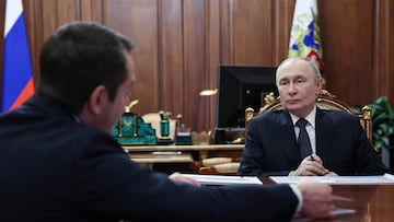 Russian President Vladimir Putin attends a meeting with Governor of the Murmansk region Andrei Chibis in Moscow, Russia, November 24, 2025. Sputnik/Gavriil Grigorov/Pool via REUTERS ATTENTION EDITORS - THIS IMAGE WAS PROVIDED BY A THIRD PARTY.