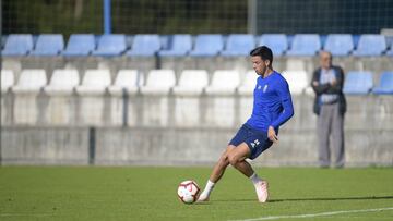 Javi Mu&ntilde;oz durante una sesi&oacute;n de entrenamiento.