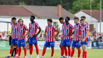 Los jugadores del Atlético, en el Burgo de Osma.