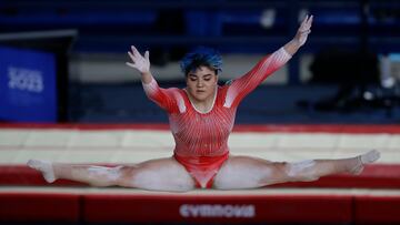 AMDEP4990. SAN SAN SALVADOR (EL SALVADOR), 25/06/2023.- Alexa Moreno de México compite hoy, en la prueba barra fija de la gimnasia artística femenina equipos durante los Juegos Centroamericanos y del Caribe en San Salvador (El Salvador). EFE/ Rodrigo Sura
