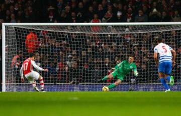 Robert Green y el momento previo a contenerle el penal a Sánchez. 