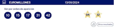Euromillones: comprobar los resultados del sorteo de hoy, viernes 13 de septiembre