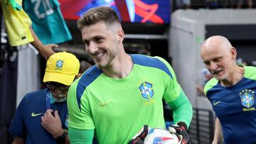 Bento, durante un entrenamiento con Brasil en esta pasada Copa América.