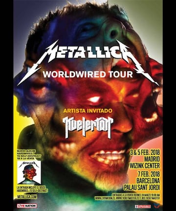 Cartel promocional de los conciertos de Metallica en Espa&ntilde;a