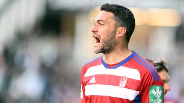 Jorge Molina celebra un gol con el Granada.