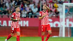 Cristhian Stuani of Girona FC celebrates his goal during the La Liga match between Girona FC and Getafe CF played at Montilivi Stadium on August 22, 2022 in Girona, Spain. (Photo by Sergio Ruiz / PRESSINPHOTO) during the La Liga match between Girona FC and Getafe CF played at Montilivi Stadium on August 22, 2022 in Girona, Spain. (Photo by Sergio Ruiz / Pressinphoto / Icon Sport)