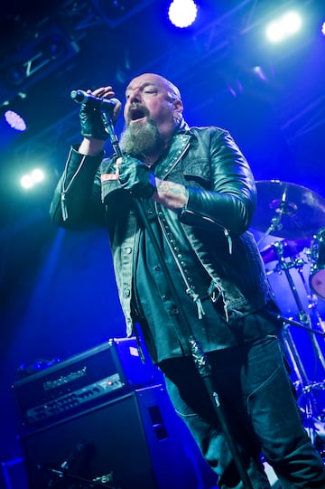 Paul Di'Anno performing live on stage at the 2013 Hard Rock Hell festival in Pwllheli, Wales