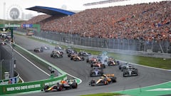 Zandvoort (Netherlands), 27/08/2023.- Dutch driver Max Verstappen of Red Bull Racing leads the pack during the start of the Formula 1 Dutch Grand Prix at Circuit Zandvoort, in Zandvoort, Netherlands, 27 August 2023. (Fórmula Uno, Países Bajos; Holanda) EFE/EPA/SEM VAN DER WAL
