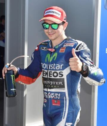 Jorge Lorenzo después de conseguir la pole  en la sesión de calificación del San Marino