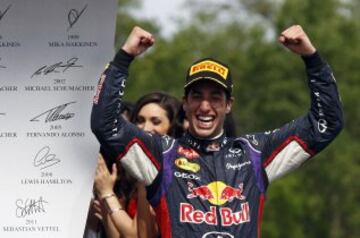 Daniel Ricciardo celebrando su victoria en el GP de Canadá