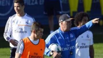 Ancelotti comenzó a trabajar este domingo de cara al duelo de Champions ante la Juve.