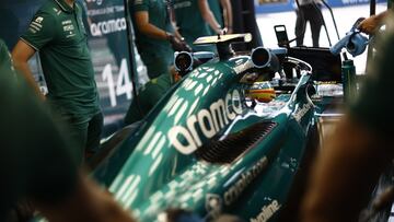 El Aston Martin de Alonso en Monza.