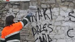 Aparecieron pintadas contra los jugadores